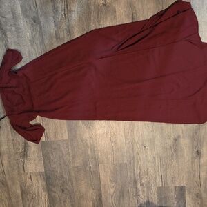 J.O.A. Burgundy Off-Shoulder Maxi Dress